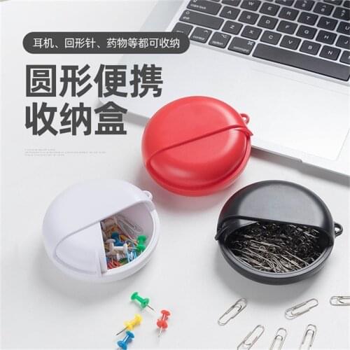 Round Earphone Wire Box Organizer Data Line Cables Storage Case Plastic Container Jewelry Headphone Protect with Rotating Cover