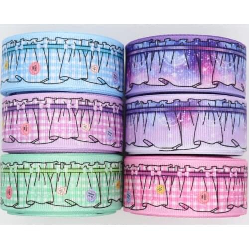 10 Yards 1'' 25MM Hemlines Printed Grosgrain Ribbons For Hair Bows DIY Handmade Materials Y19122404