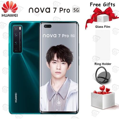 Original Huawei Nova 7 Pro 5G Moible Phone 6.57 inch OLED Screen 8G+128G Kirin 985 SOC 4000mAh 64.0MP Main Camera NFC Smartphone