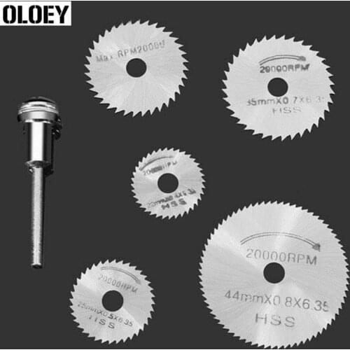 SW-B1 6PCS/set 6.35mm HSS Circular Saw Blade Set For Metal Copper Aluminium Plastic Dremel Rotary Tools Kit Set High Speed Steel