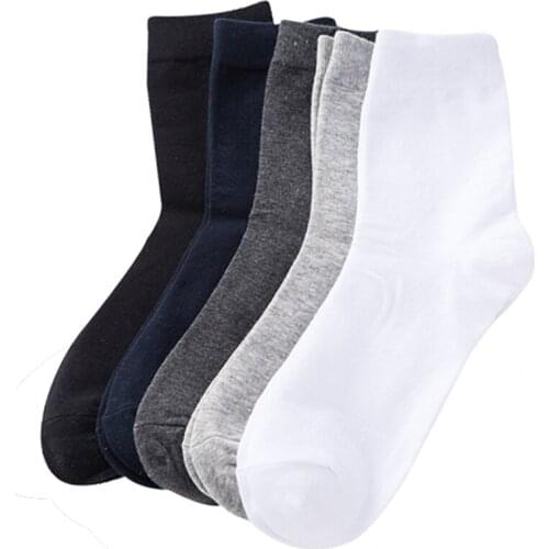 5 Pairs Mens Socks Brand New Mens Socks Cotton Business Dress Summer Solid Color Black White Short Sokken Winter Sox Male Meias