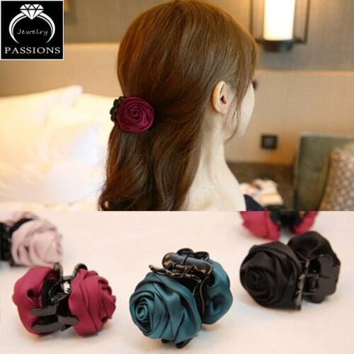 New Fashion High Quality Flower Hair Clips Elegant Double Rose Flower Hairpin Hairband Headwear Decorative Jewelry For Women