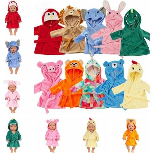 New Leisure Suit Animal Doll Bathrobe Clothes Fit For 18inch 43cm born baby Doll clothes reborn Doll Accessories