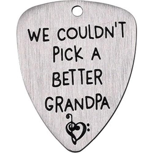 Ufine jewelry guitar pick pendant we couldn't pick a better grandpa pick bag stainless steel customed necklace N4613