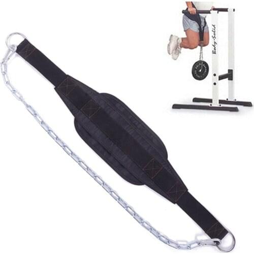 Weight Lifting Belt with Chain Crossfit Home Gym Equipment Pull Up Belt For Powerlifting Fitness Bodybuilding Strength Training