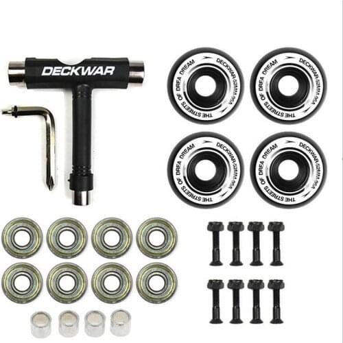 DECKWAR Double Rocker Professional Action Wheel Street Wheel Four Wheel Skateboard Trucks Line Wheel 95A Stunt Wheel Tool