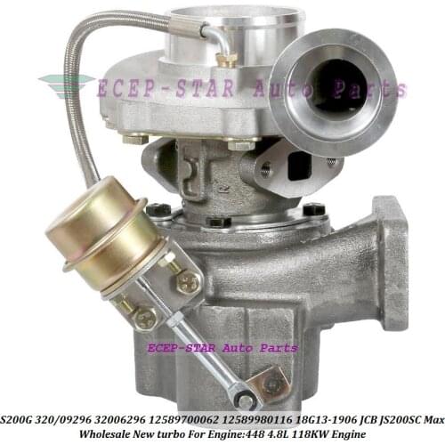 Turbo S200G 320 06296 32006296 12589700062 12589980116 18G13-1906 Turbocharger For JCB JS200SC Max 448 4.8L 118KW Engine