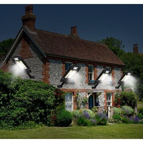 IP65 Solar Wall Light Remote Control Street Light Motion Sensor Built-in 18650 Battery Outdoor Power Supply Sunlight Waterproof