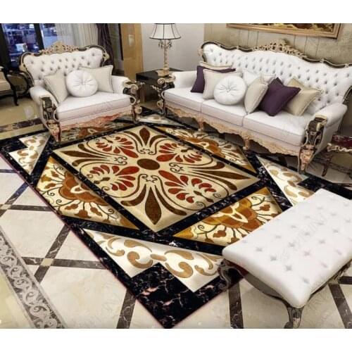 Flooring vinyl pvc self adhesive wallpaper custom 3d flooring Marble mosaic mural HD wallpapers for living room floor tile