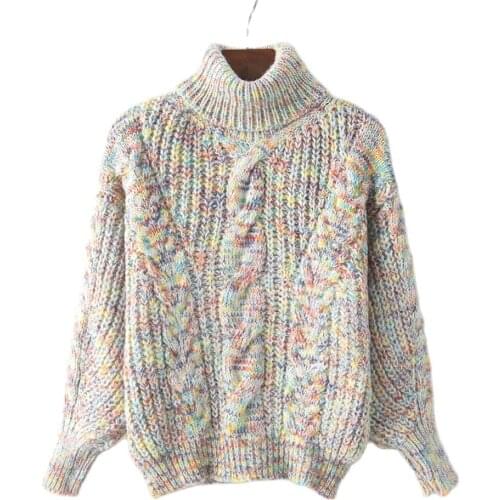 2020 Autumn Winter Women Turtleneck Sweaters Long Sleeve Knit Sweater Women Fashion Clothing