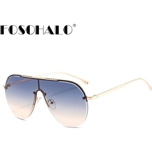 Rimless Square Sunglasses Women Luxury Brand Designer Sunglasses Oversied Gradient Sunglasses Men Shades UV400 Vintage Glasses