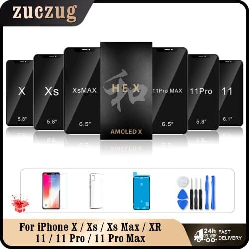 AAA+++ HE OLED For iPhone X Xs Max LCD Display Touch Screen Digitizer Assembly For iPhone 11 Pro 11Pro