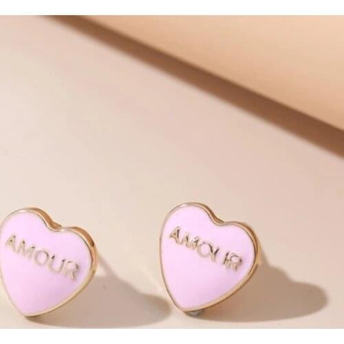 1 pair Heart Drop Earrings For Woman Gift Party 2021 New Fashion Trend Summer Jewelry