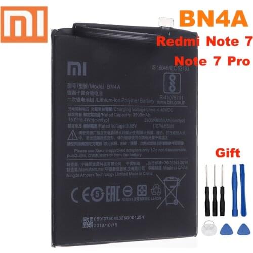 100% Original Replacement Battery For Xiaomi Redmi Note7 Note 7 Pro M1901F7C BN4A Genuine Phone Battery 4000mAh+ Free Tools