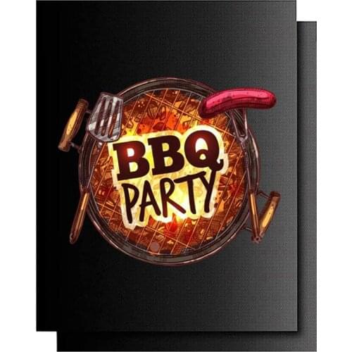2pcs/lot 33x40cm PTFE Non-stick Bbq Grill Mat Reusable Outdoor Barbecue Baking Liners Copper Cooking Sheets Bbq Tools
