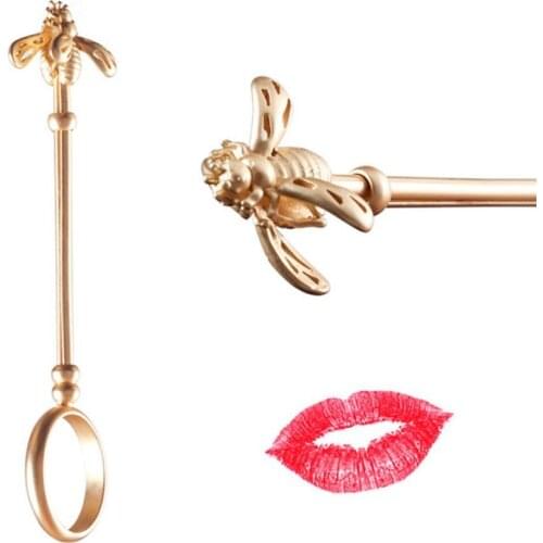 3 Colors Retro Cigarette Holder Ring Funny Bee Shape Metal Finger Cigarette Holder Ring Elegant Smoker Smoking Accessories