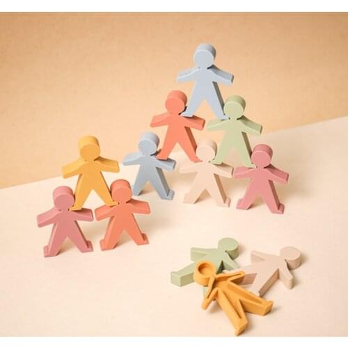 6Pcs Silicone Stacking Toys Jenga Building Blocks Parent-child Educational Balance Building Stacking High Stacking Villain Games