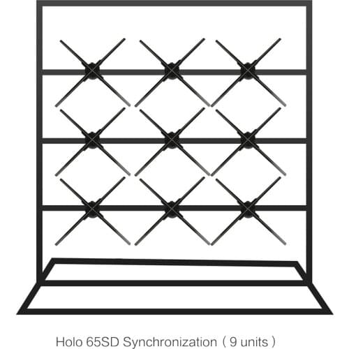 Customized 9 pcs 3d hologram wall stand bracket for event advertisment activity