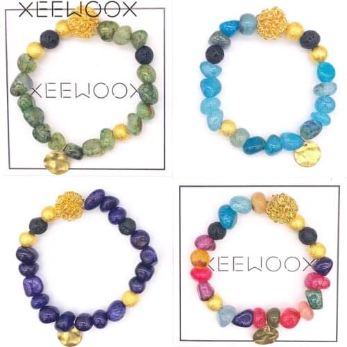 XEEWOOX2019 Bracelet Seven Chakras Energy Bracelet Mala Beads Irregular Natural Stone Bracelets for Women Mens Yoga Jewelry Gift