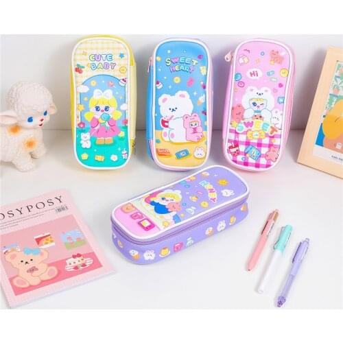 Pencil Cases Girls Estuches Escolares Kawaii Anime Stationery School Equipment Large School Cases Cute Pouch Pencil Box Pen Case