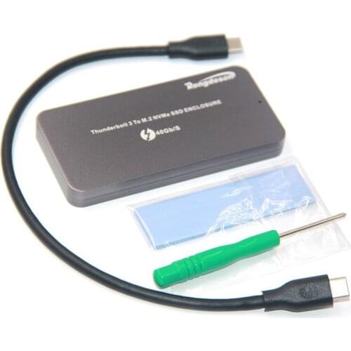 SSD Case Thunderbolt 3 M.2 NVME Enclosure Mobile Box Case NVME to TYPE-C Aluminium TYPE C 3.1 USB 3.1 M.2 PCIE U.2 SSD LEIDIAN-3