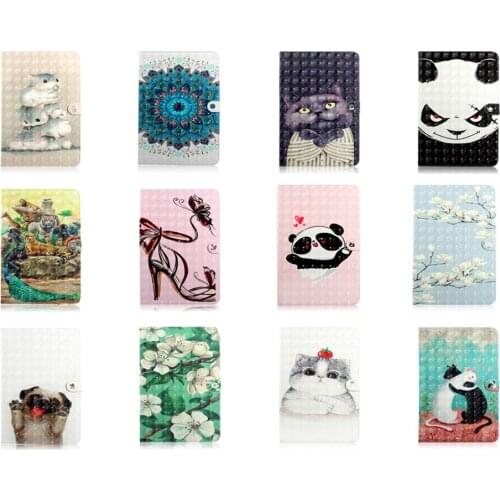 For 8 inch 3D General Flat Leather Case Cartoon Pattern Universal Protective Case Personality PU Tablet Universal Leather Case