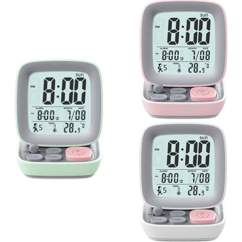 Cartoon Digital Alarm Clock Led Student Kids Bedside Clocks Home Retro Small Computer Table Clock Music Table