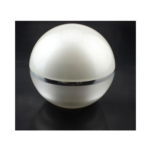50ml pear white acrylic lotion ball bottle jar with silver line f serum/lotion/emulsion/foundation Cosmetic Container