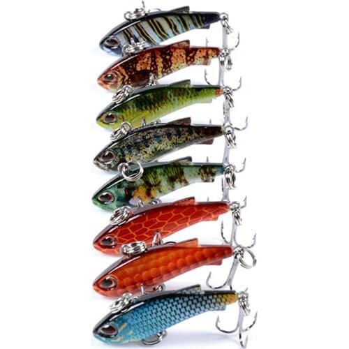 8pc 42mm /4.2g VIB Fishing Lure All Layer 3D Eyes Wobbler Artificial Hard Plastic Baits Carp Pesca Crankbait Fishing Tackle