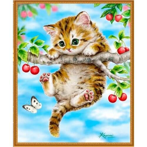 Cat 5D Diamond Painting Animal Full Round Square Diamond Mosaic Picture Of Rhinestones Embroidery Photos Custom