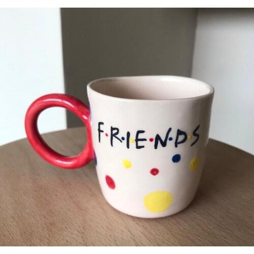 Handmade Ceramic Special Design Friends Series Themed Coffee Mug Office Cup Unique Gift Phoebe, Rachel and Monica