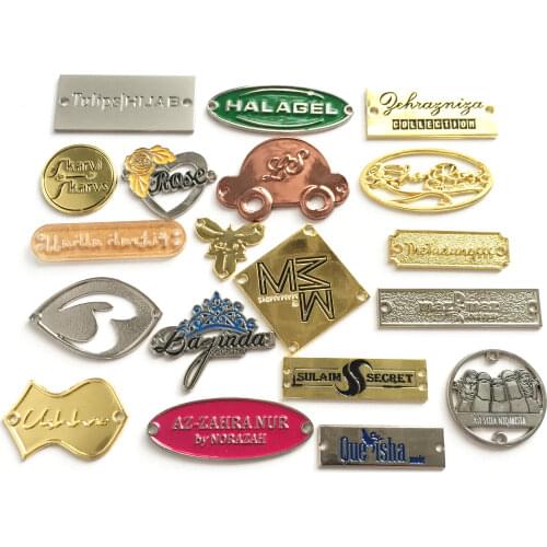 Metal Labels Zinc Alloy Engraved Brand Logo Making Custom Badges For Clothes