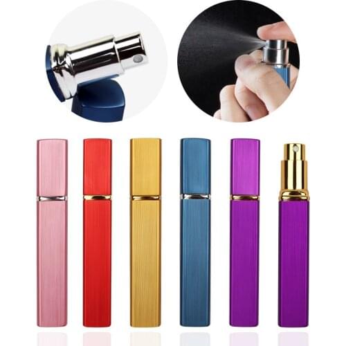 12ml 6 Color Refillable Mini Aluminum Perfume Atomizer Pump Spray Empty Glass Parfum Bottle For Traveler Cosmetic Container