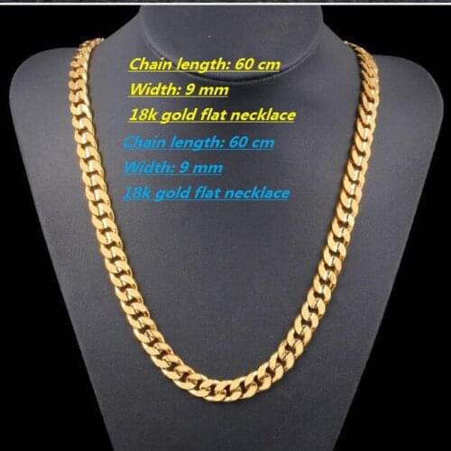 Mens necklace stainless steel flat necklace long necklace f