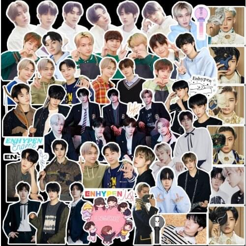 100pcs/set Kpop ENHYPEN Character Stickers for Luggage Laptop Notebook Mobile DIY ENHYPEN Accessories