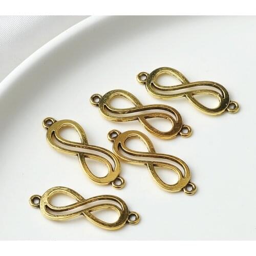 New Charm Double Row Word 8 Alloy Accessories Handmade Bracelet Pendant Jewelry Women DIY Necklace Parts Raw Material Wholesale