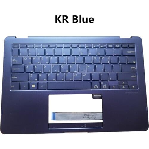 Laptop US CN Backlight Keyboard upper Shell Cover case for Asus ZenBook Flip S UX370 UX370U UX370UA U370 Q325U Blue Gray