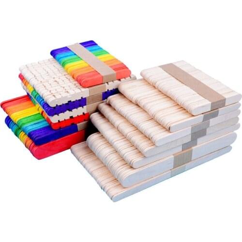 50 Pcs Craft Sticks Ice Cream Sticks Wooden Popsicle Sticks 11.4cm(4-1/2") Length Treat Sticks Ice Pop Sticks