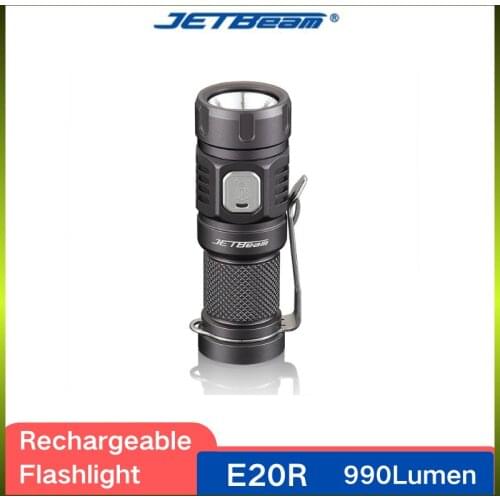 JETBeam E20R Rechargeable LED Flashlight Highlight 990Lumens SST40 N4 BC Led With Battery Protable Lantern For Outdoor Lighting