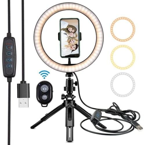 YTOM Professional 10" LED Ring Light with Tripod Stand & Phone Holder,Dimmable Desk Makeup RingLight for Photography YouTube