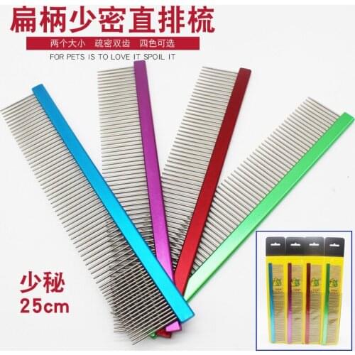 Pet Straight Comb Dog Stainless Steel Long Distance Comb Pet Stainless Steel Comb Steel Comb Long Hair Dog Comb