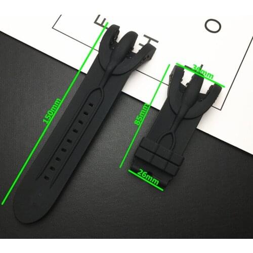 36mm Black Watchband Black Soft Belt Watch band repalce For Invicta Strap Venom Chronograph Reserve series Specific Lugs