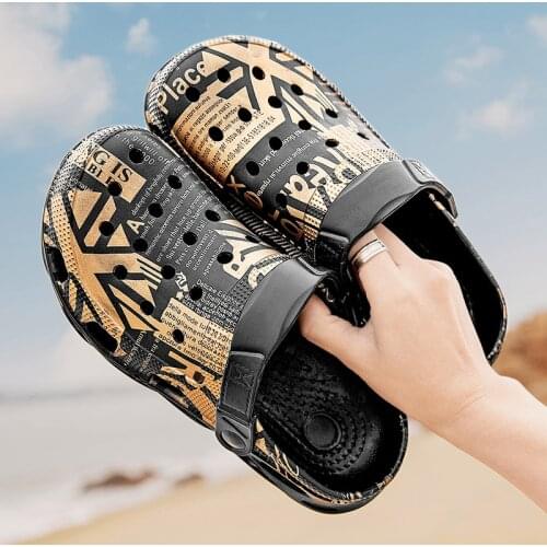AODLEE Summer Mens Sandals Garden Beach Sports Big Size 47 Mens Slip-on Shoes Slippers Female Male Clogs Crocks Men Water Mules