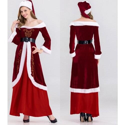 Santa Woman Clothes Fire Hot Style Costume Christmas Performance