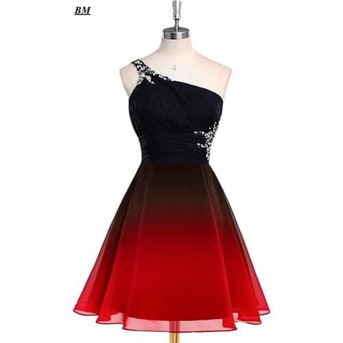 Sexy Short Ombre Prom Dresses 2019 Chiffon Sequins Beading Gradient Formal Evening Homecoming Party Gown Vestidos De Gala BM13