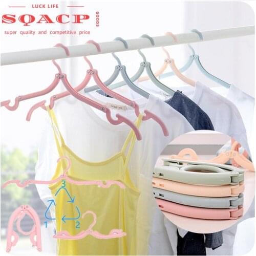 Folding Clothes Hanger Multi-functional Foldable Rack Closet Organizer Wardrobe Storage For Pants Towel Baby Travel Tour Holiday