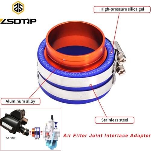 ZSDTRP PWK PE Universal CNC Aluminum Motorcycle Carburetor Intake Manifold Air Filter Joint Interface Adapter 37mm/42mm/45/50mm