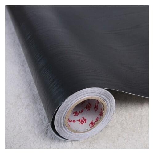 Thickening black wood black matt furniture stickers pvc boeing film fiber wood wallpaper cabinet adhesive paper for furniture