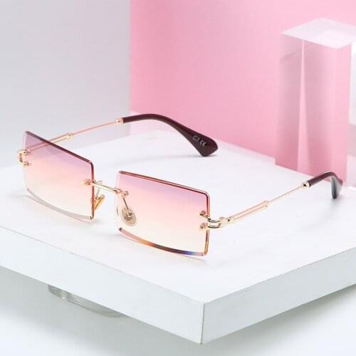 Vintage Square Sunglasses Men Rimless Eyeglasses for Women Outdoor Club Metal Frame Shades Oculos UV400 Goggles 8025DF
