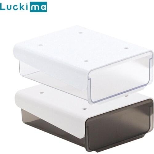 2pcs/lot Under Desk Storage Drawers Home Office Organizer Creative Cosmetic Storage Box Hidden Organization Tray Tool Girl Gift
